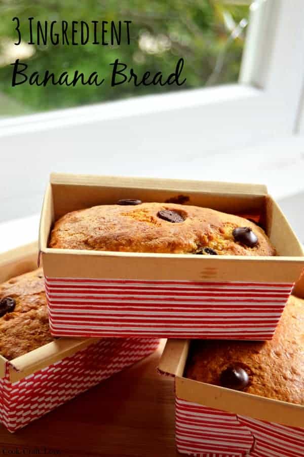 This super easy 3 ingredient banana bread is the perfect way to use up overripe bananas. Add some cinnamon, chocolate chips, or nuts to make this banana bread recipe uniquely yours!