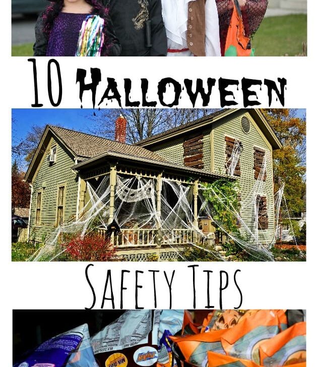 If you're going to be trick or treating with the kiddos this Halloween be sure to remember these 10 Halloween Safety Tips for the big night!