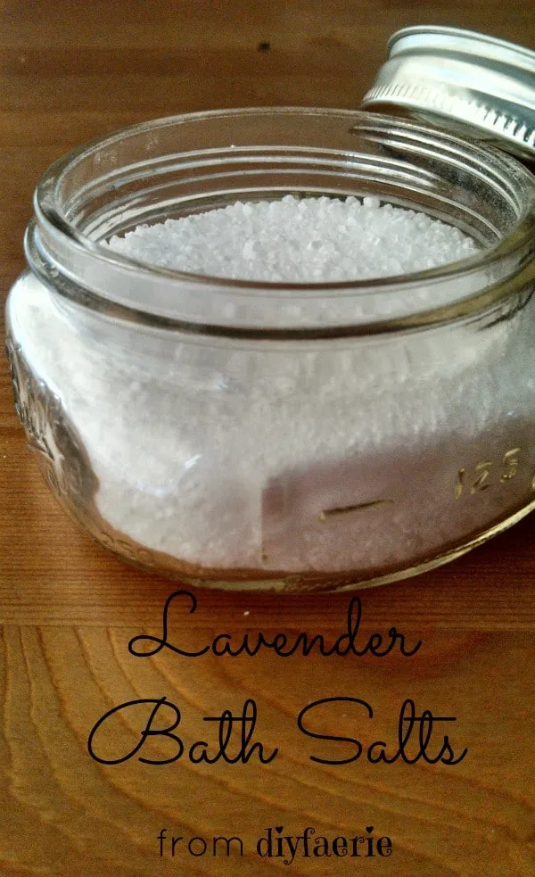 Lavender Bath Salts make a great gift for the graduate, mom, teacher, or neighbor in your life! With just a few ingredients and your favorite essential oils you'll be on your way to relaxing with these bath salts in no time!