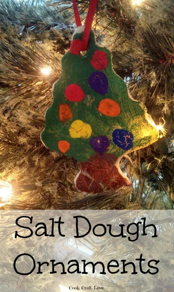 Salt Dough ornaments are super easy and the kids can help in every step of the process! These ornaments make a great gift for teachers, grandmas, or extended family!