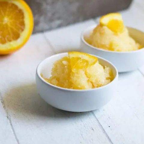 Orange pineapple sorbet is the perfect fruity, sweet, and healthy treat to enjoy when you're trying to beat the heat this summer!
