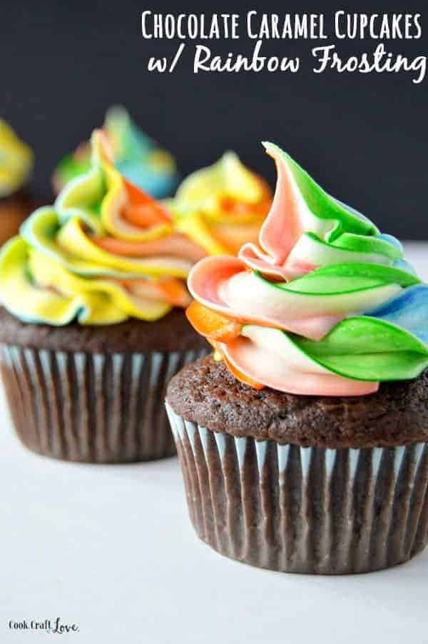 For a seriously delicious cupcake fix try this easy and fun cupcake recipe with rainbow frosting. And you'll never believe how super simple the frosting is either!