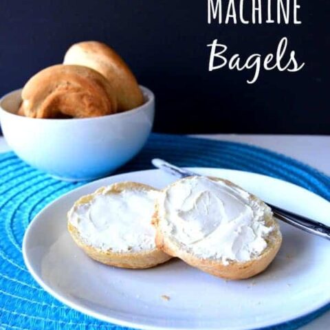 A fresh bagel is perfect for breakfast or lunch and super easy to make with the help of you trusty bread machine! Just don't forget that super simple step!