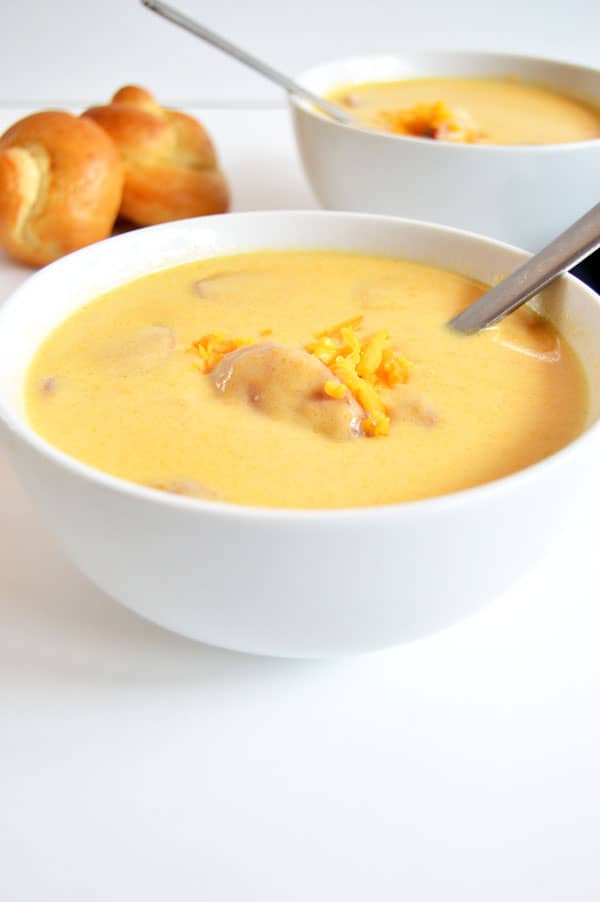 German cheese soup is a flavor that takes me back to my favorite Oktoberfest celebrations! And it's perfect for keeping you warm all winter long