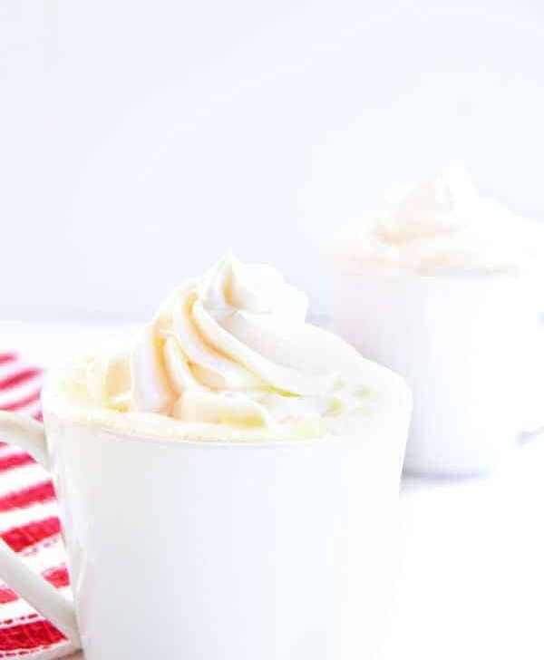 White hot chocolate is a perfect grown up drink for a winter day drink!