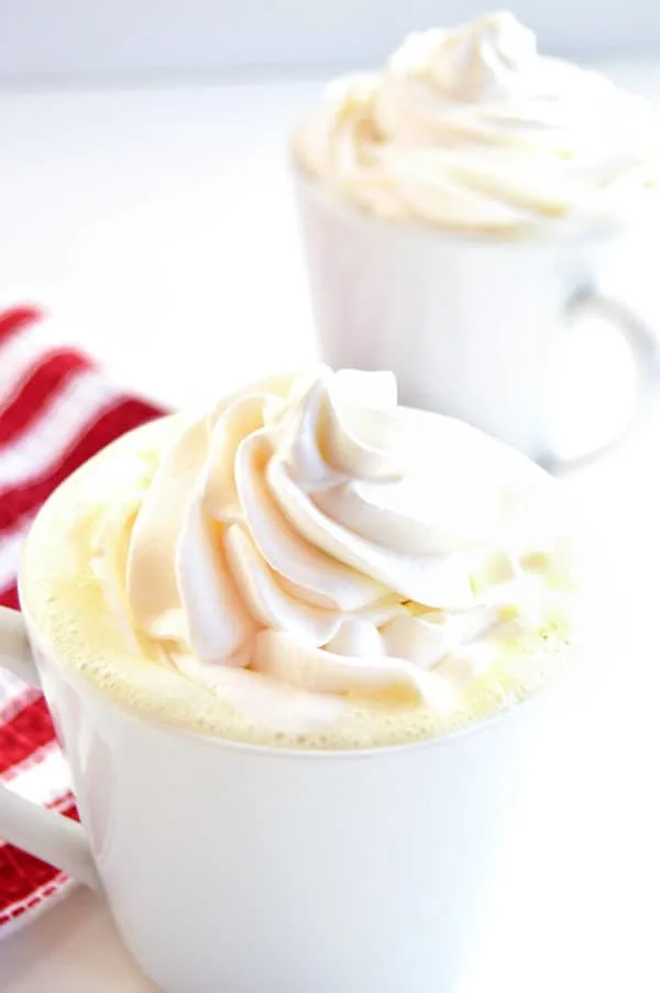 White hot chocolate is a perfect grown up drink for a winter day drink! 