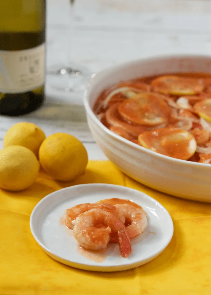 Marinated shrimp is an easy, make-ahead appetizer that’s sure to impress!