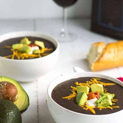 Black bean soup is a hearty and warming soup that's perfect to keep you warm on a cold winter day!