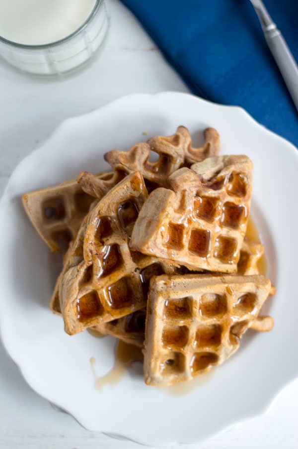 Cinnamon and brown sugar offer a sweet but subtle flavor that make these waffles perfect for breakfast or dessert!