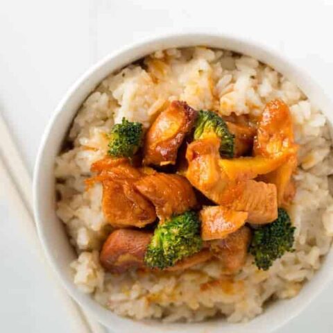 Crock pot orange chicken is a Chinese take out recipe you can make at home with just five ingredients and your slow cooker!
