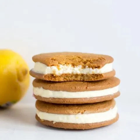 Soft sugar cookies are the perfect cookie for these sweet and tart lemon cheesecake sandwich cookies!