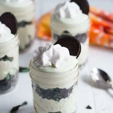 Grasshopper pie is a classic southern dessert and I gave it a makeover by turning it into a delicious, creamy, minty parfait!