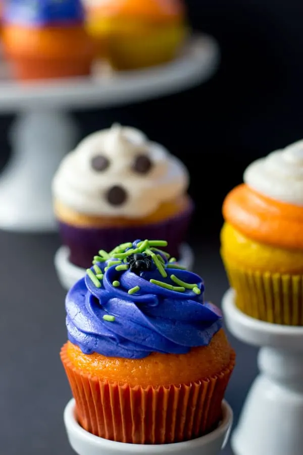 Halloween Cupcakes three ways are fun and simple Halloween treats sure to satisfy Halloween lovers of all ages!