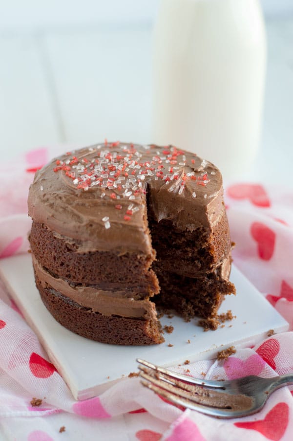 Chocolate cake for one is the perfect way to celebrate Valentine's day solo this year!