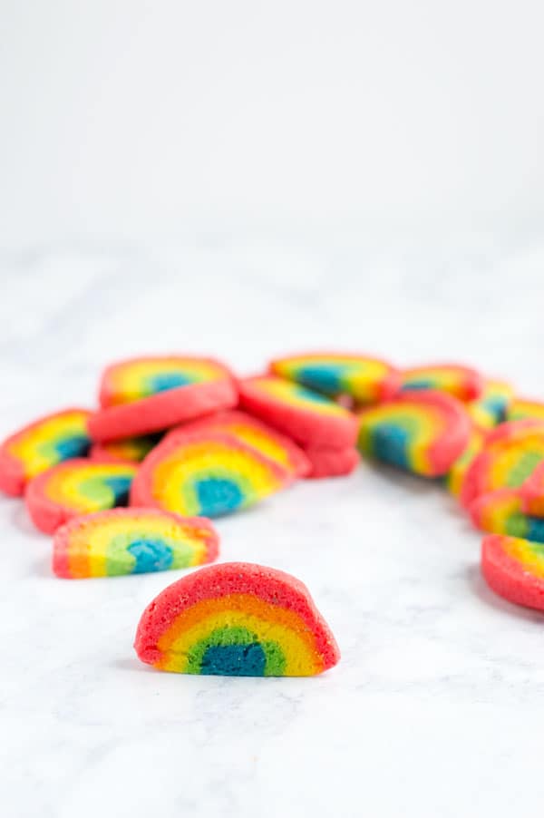 Taste the rainbow with these simple slice and bake rainbow cookies perfect for St. Patrick's Day or National Pride Month!