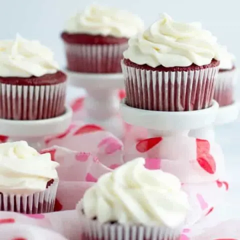 Classic red velvet cupcakes are a southern staple and the perfect treat for Valentine's Day, a sweet spring picnic, or a backyard barbque!