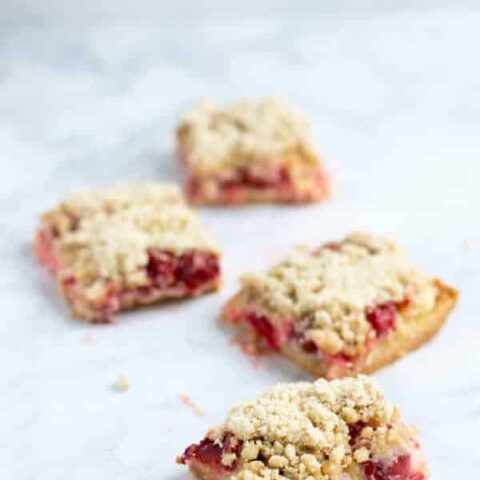 These cherry pie bars are the perfect spring and summer dessert. They're great for picnics, potlucks, school lunches and more!