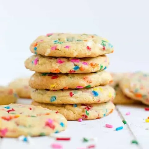 These funfetti pudding cookies are soft and chewy with the perfect amount of rainbow sprinkles. Although, let's be honest, you can never have too many sprinkles!